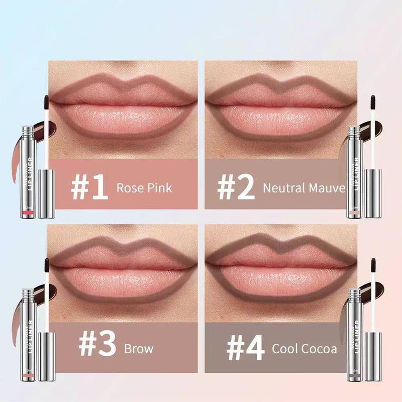 4PCS Peel off Lip Liner Stain, Lip Stain Peel Off, Long-Lasting, Smudge-Proof, Waterproof Lip Liner Set, Peel off Lip Stain