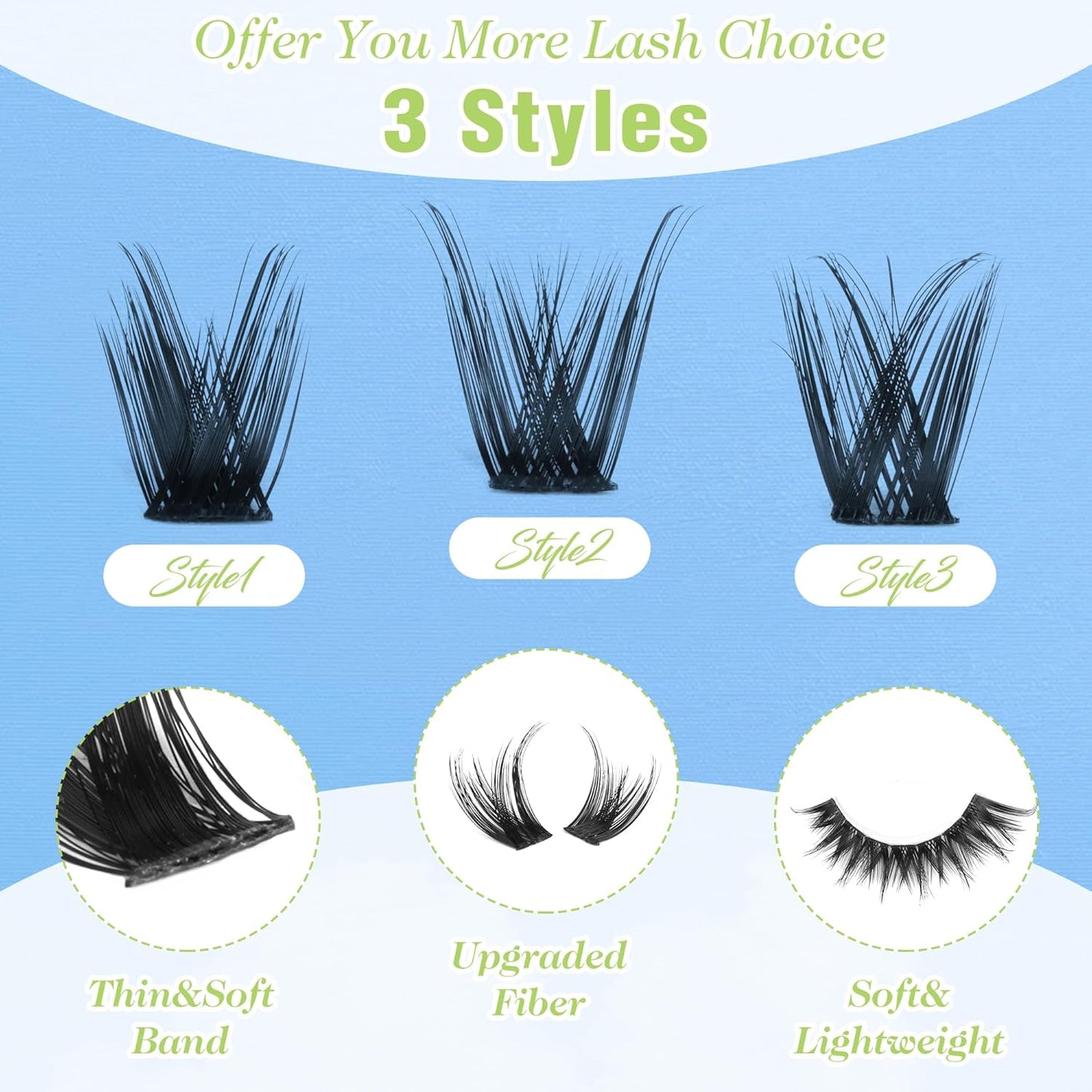 Lash Clusters Kit Wispy Lash Extension Kit Volume 144PCS Eyelash Extension Kit Natural 12-18Mm Lashes Clusters Soft&Thin Band Eyelash Clusters Kit with Lash Seal&Bond and a Applicator by