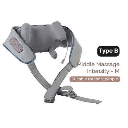 Wireless Neck Shoulder Massager 6D Heated Kneading Shiatsu Massage Shawl Cervical Back Massager for Electric Neck and Back