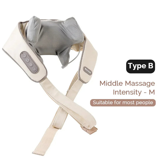 Wireless Neck Shoulder Massager 6D Heated Kneading Shiatsu Massage Shawl Cervical Back Massager for Electric Neck and Back