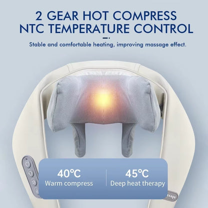 Wireless Neck Shoulder Massager 6D Heated Kneading Shiatsu Massage Shawl Cervical Back Massager for Electric Neck and Back